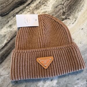 Prada Tan Knit Beanie